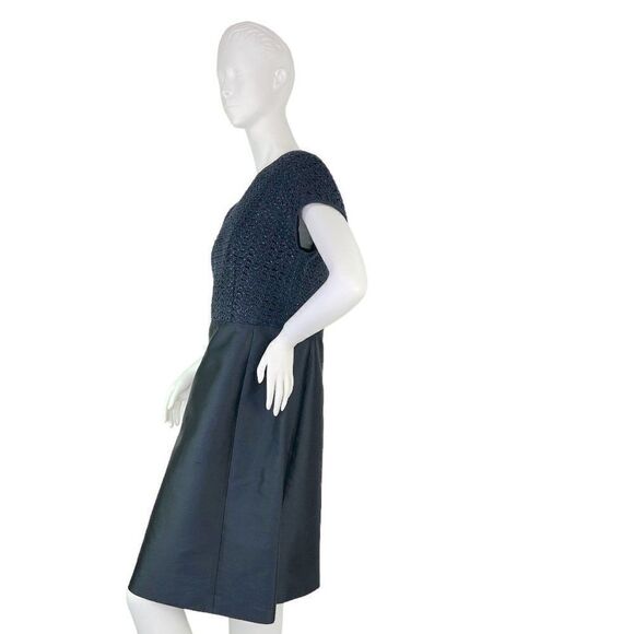 NEW Lafayette New York 148 Short Sleeve Silk Blend Formal Dress in Ink Blue Sz 6 - Picture 5 of 14